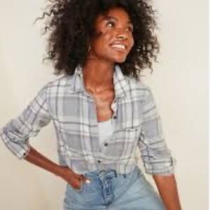 OLD NAVY Women Classic Fit Soft Flannel Buttons Down Shirt | L